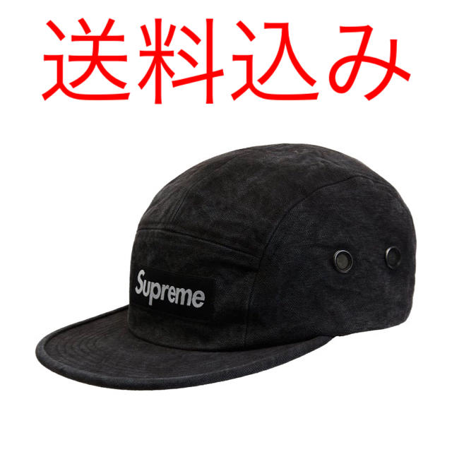 SUPREME Washed Canvas Camp Cap Blackキャップ