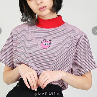 プニュズ(PUNYUS)のPUNYUSカラーボーダーハイネックTシャツ  サイズ3(Tシャツ(半袖/袖なし))