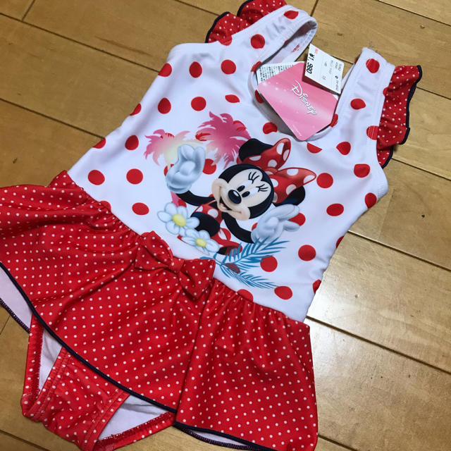 Disney(ディズニー)の女児95 新品未使用 ミニーマウス水着 キッズ/ベビー/マタニティのキッズ服女の子用(90cm~)(水着)の商品写真