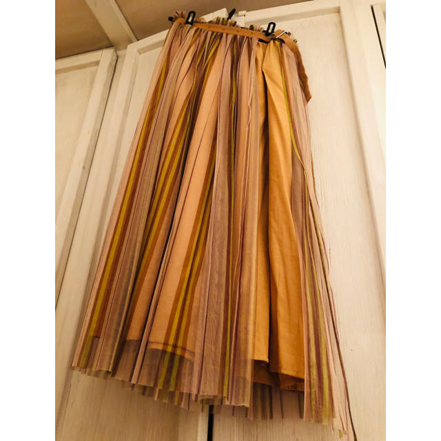 ROSE BUD(ローズバッド)のROSE BUTの切替えストライプスカート レディースのスカート(ロングスカート)の商品写真