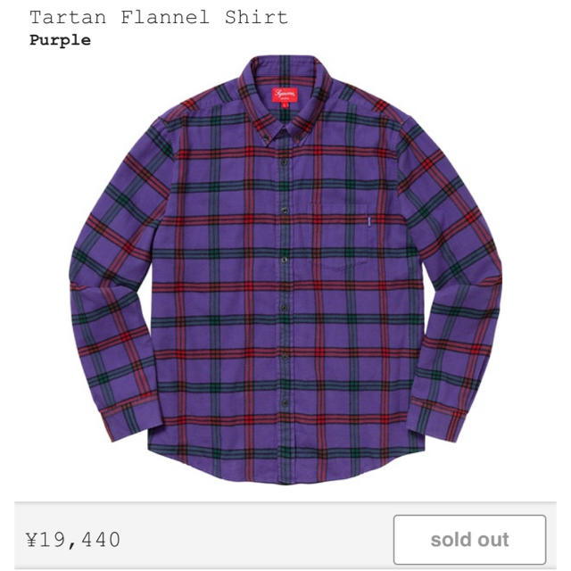 supreme Tartan Flannel Shirt Sサイズ
