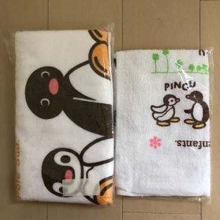【新品 未使用 非売品】ピングー フェイス ハンドタオル 2枚セット ペンギン(タオル)