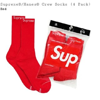シュプリーム(Supreme)のSupreme / Hanes Crew Socks RED 赤 １足(ソックス)