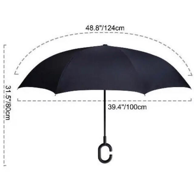 雨の日に楽しくおしゃれに！逆さ傘  約120cm 3