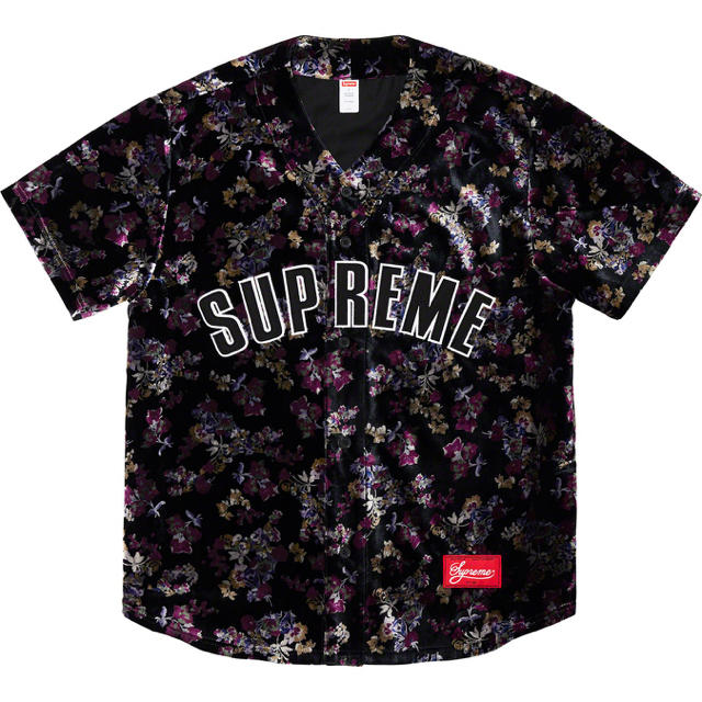 M サイズ 19aw シュプリーム ベロア ベースボールジャージ 最大70