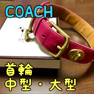 コーチ(COACH)の首輪 COACH ピンク チャーム付き 箱付き コーチ(犬)