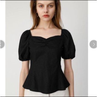 マウジー(moussy)のmoussy パフスリーブブラウス ブラック(シャツ/ブラウス(半袖/袖なし))