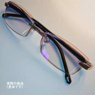 +3.0老眼鏡 ブルーライトカットおしゃれ男性用メガネ リムレスツー