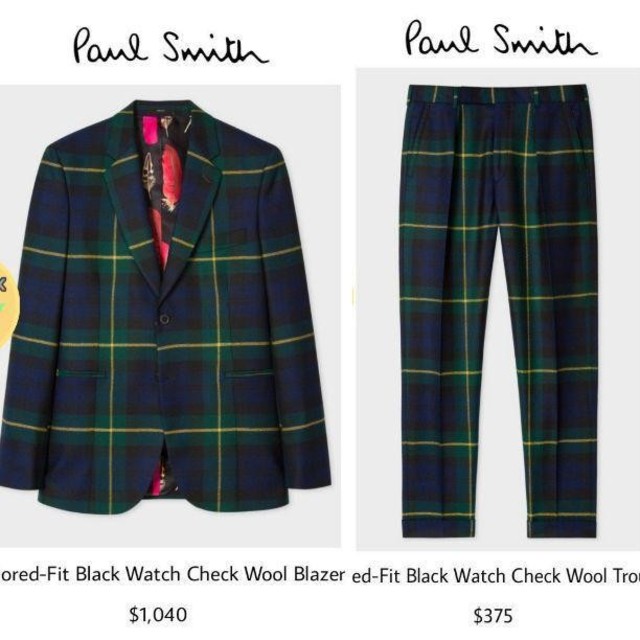 セットアップ【限定品・超美品】Paul Smith ブラックウォッチ　セットアップ