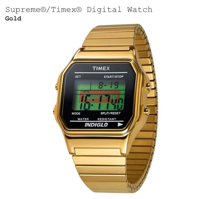 Supreme Timex Degital Watch GOLD TIMEX