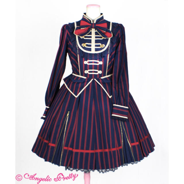 Angelic Pretty(アンジェリックプリティー)のAngelicPretty トラディショナルワンピース コン×ワイン レディースのワンピース(ミニワンピース)の商品写真