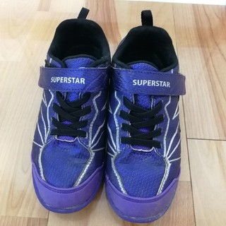 スーパースター(SUPERSTAR)のキッズスニーカー19cm 紫　moonstar superstar(スニーカー)