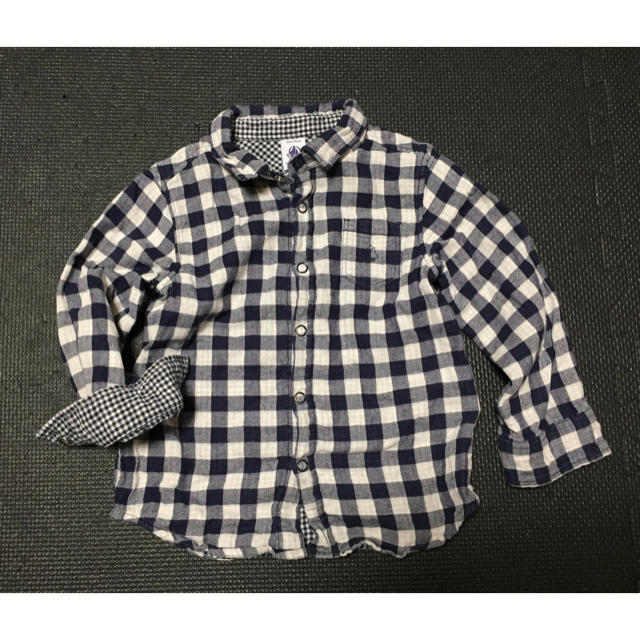 PETIT BATEAU(プチバトー)のあさ様専用　プチバトーチェックシャツ キッズ/ベビー/マタニティのキッズ服男の子用(90cm~)(ブラウス)の商品写真