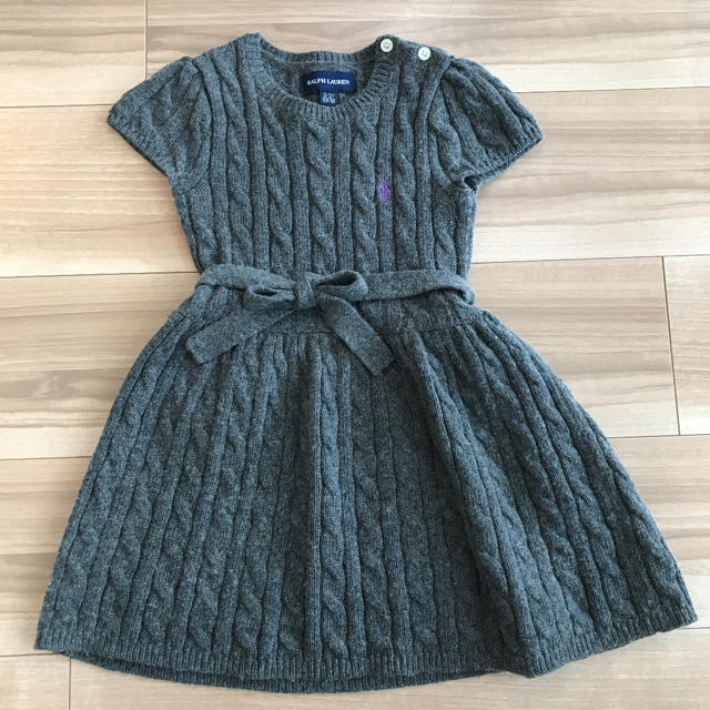 Ralph Lauren(ラルフローレン)のラルフローレン  ニット ワンピース グレー 100 キッズ/ベビー/マタニティのキッズ服女の子用(90cm~)(ワンピース)の商品写真