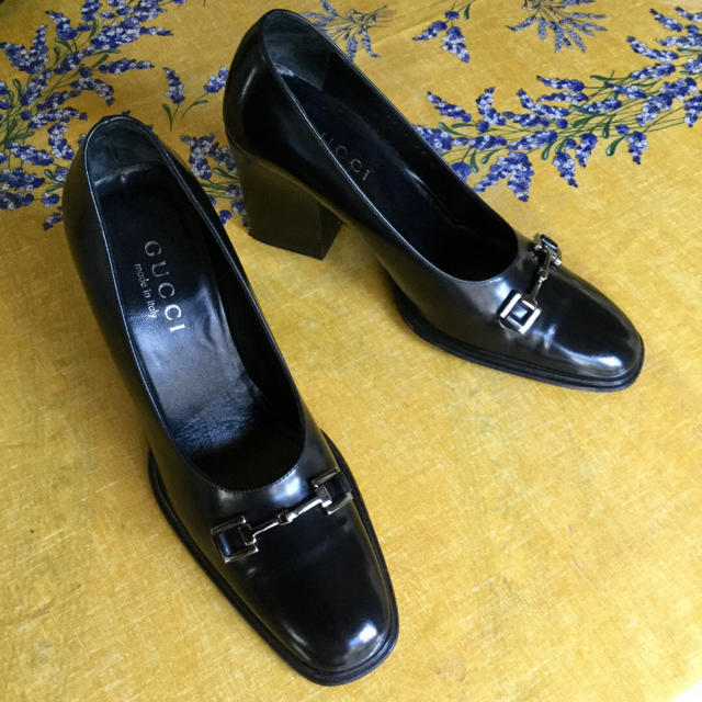 極美品!グッチ シルバービット チャンキーヒール 22㎝ 1
