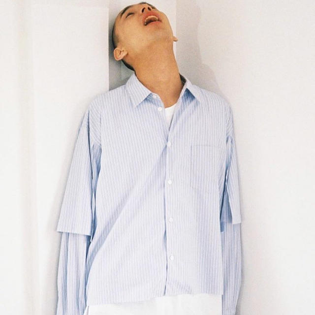kudos double sleeves stripe shirt kudos double sleeves stripe shirt