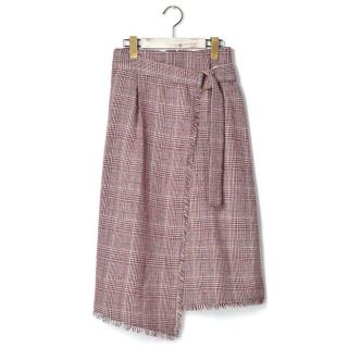 ダブルクローゼット(w closet)の[w closet]グレンチェックツイードラップ風スカート(ロングスカート)