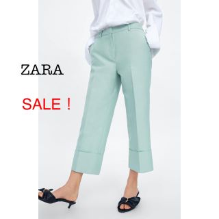 ザラ(ZARA)のSALE！新品未使用 ZARA ロールアップ クロップド ワイドパンツ S M(クロップドパンツ)