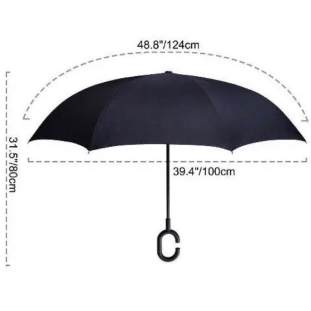 【人気商品！】雨の日に楽しくおしゃれに！逆さ傘  約120cm 3