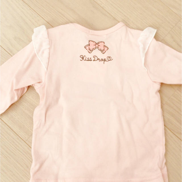 BeBe(ベベ)のKiss Drop カットソー ショートパンツ ピンク フリル 新品 未使用 キッズ/ベビー/マタニティのベビー服(~85cm)(シャツ/カットソー)の商品写真