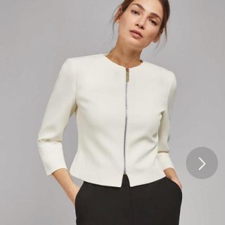 テッドベイカー(TED BAKER)の新品 タグ有り Ted Baker ホワイトカラーノンカラージャケット(ノーカラージャケット)