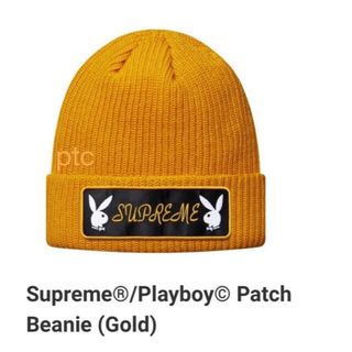 シュプリーム(Supreme)のSupreme/Playboy Patch Beanie   Gold(ニット帽/ビーニー)