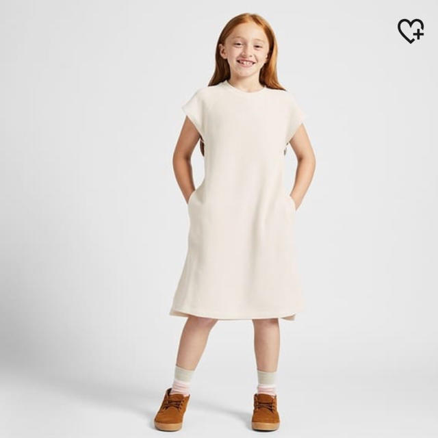 UNIQLO(ユニクロ)のワッフルワンピース110 キッズ/ベビー/マタニティのキッズ服女の子用(90cm~)(ワンピース)の商品写真