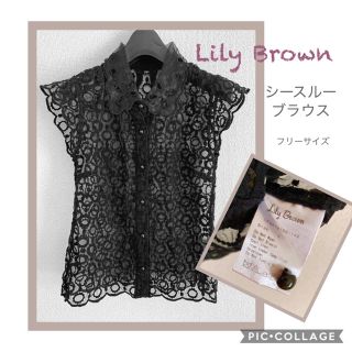 リリーブラウン(Lily Brown)のLily Brown シースルートップス (ブラック)(シャツ/ブラウス(半袖/袖なし))