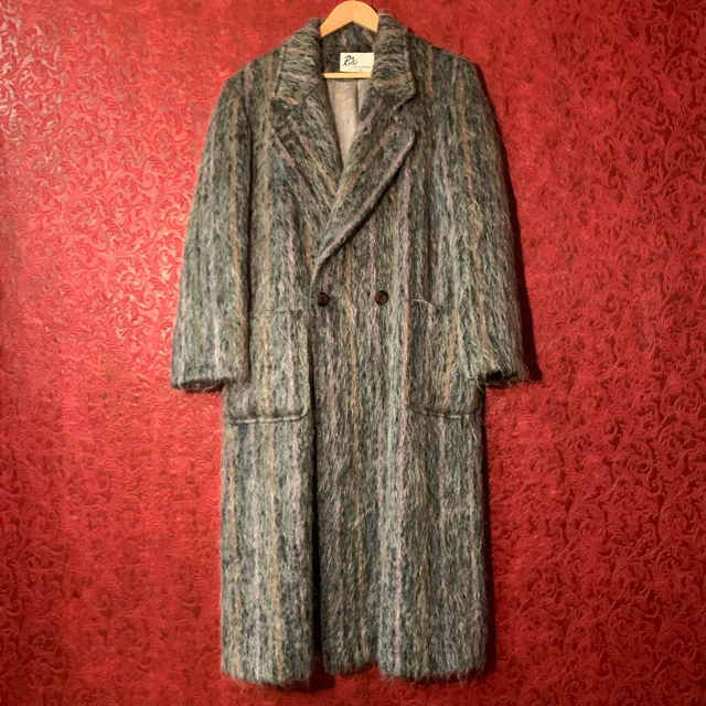 女の子向けプレゼント集結 JOHN LAWRENCE SULLIVAN 【Vintage】モヘアロングコート mohair long coat  70s チェスターコート