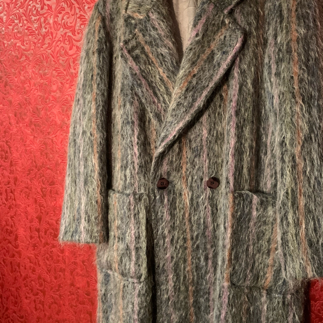 JOHN LAWRENCE SULLIVAN(ジョンローレンスサリバン)の【Vintage】モヘアロングコート mohair long coat 70s メンズのジャケット/アウター(チェスターコート)の商品写真