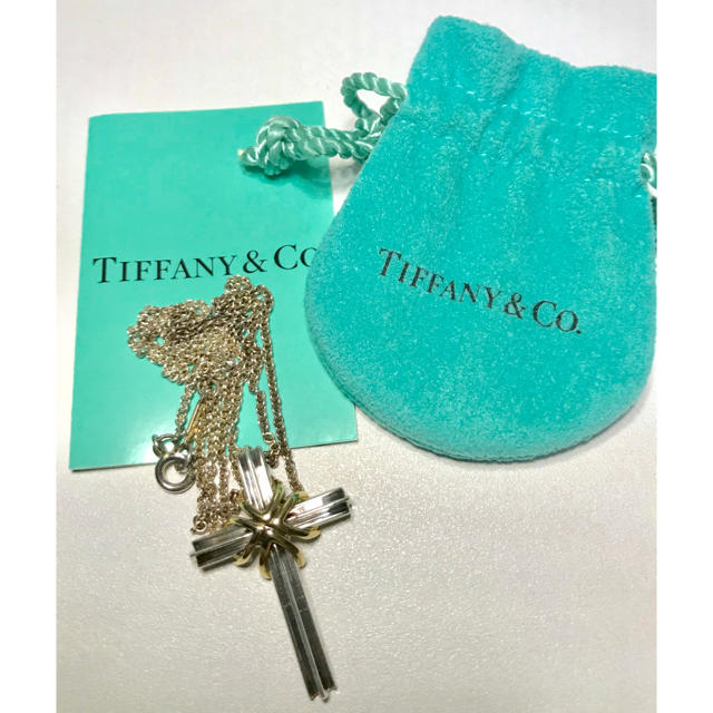 Tiffany&Co.クロスネックレス シルバー×ゴールド