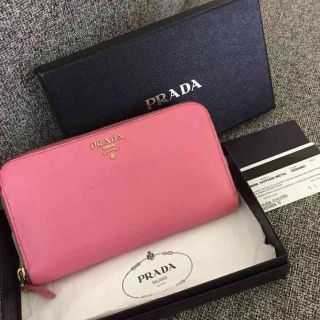 プラダ(PRADA)のPRADA サフィアーノ ピンク 正規品(財布)