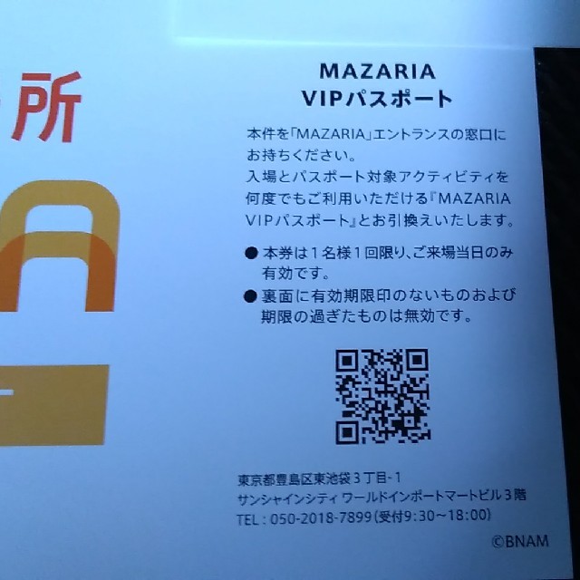 MAZARIA マザリア ＶＩＰパスポートチケット２枚セット - kidsclique ...