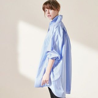 ユニクロ(UNIQLO)のUNIQLO★エクストラファインコットンオーバーサイズロングシャツM★GU(シャツ/ブラウス(長袖/七分))