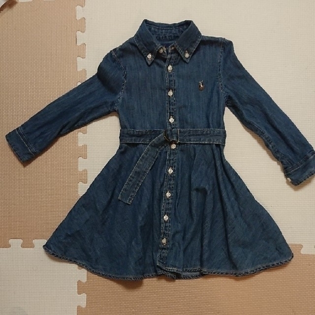 Ralph Lauren(ラルフローレン)のRALPH LAUREN ラルフローレン デニムワンピース 3T キッズ キッズ/ベビー/マタニティのキッズ服女の子用(90cm~)(ワンピース)の商品写真