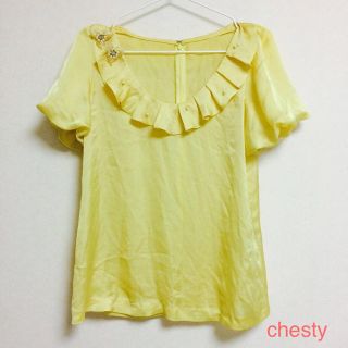 チェスティ(Chesty)のchesty♡フリルビーズ付ブラウス(シャツ/ブラウス(半袖/袖なし))