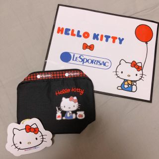 レスポートサック(LeSportsac)のLeSportsac*キティコラボ*ポーチ*黒*45周年*キティ*黒ポーチ*新品(ポーチ)