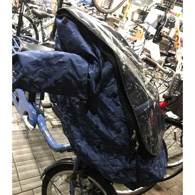 子供乗せ自転車レインカバー ネット付き前用