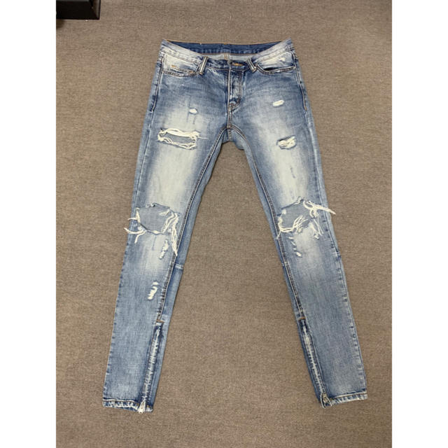 mnml washed crash denim