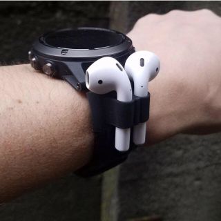 アップルウォッチ(Apple Watch)のAirPods Air Pods ホルダー apple watch 黒 (ヘッドフォン/イヤフォン)