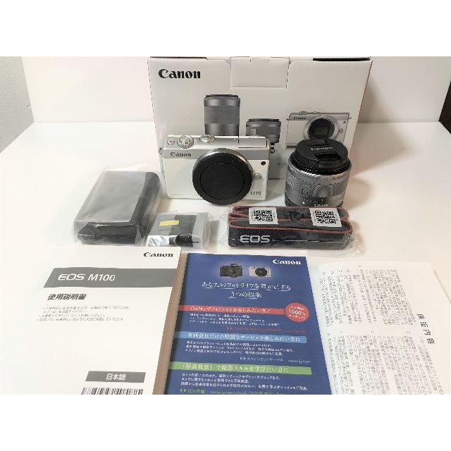 新品 キャノン Canon EOS M100 レンズキット ホワイト 3