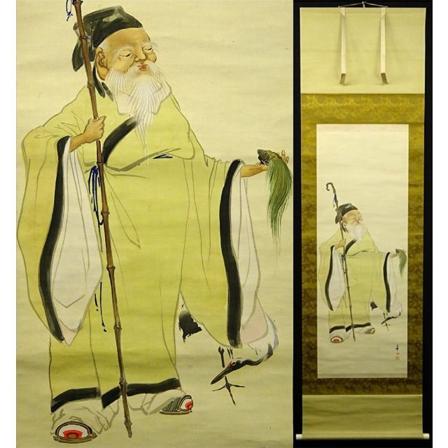 【模写】掛軸 船川華洲(香雨荘主)『人物図』絹本 肉筆 掛け軸 w05266 | フリマアプリ ラクマ