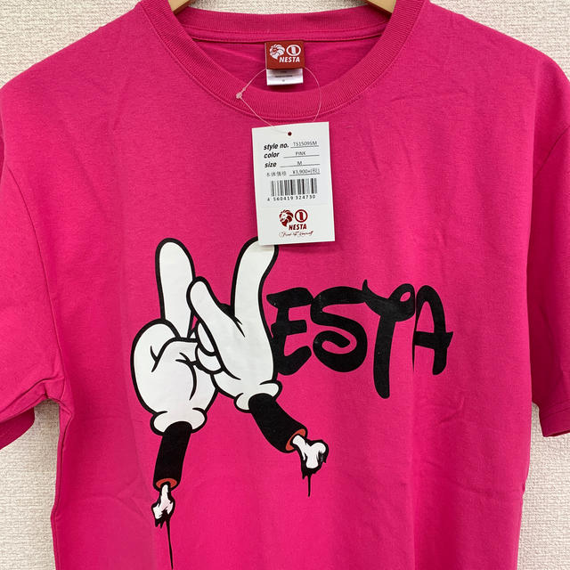 NESTA BRAND(ネスタブランド)の◆新品未使用◆NESTA BRAND Tシャツ 「指N」ピンク Mサイズ メンズのトップス(Tシャツ/カットソー(半袖/袖なし))の商品写真