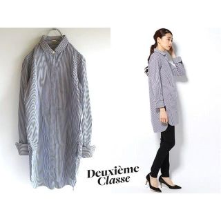 ドゥーズィエムクラス(DEUXIEME CLASSE)のMUSE ドゥーズィエムクラス 金釦 ストライプ ロングシャツ LOOK色違い(シャツ/ブラウス(長袖/七分))