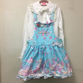 アンジェリックプリティー(Angelic Pretty)のAngelic Prettyアイス柄サロペット新品未使用アクセカチューシャ付属(サロペット/オーバーオール)