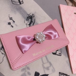 メゾンドフルール(Maison de FLEUR)のMaison de FLEUR ビジューピンク iPhoneX/XSスマホケース(iPhoneケース)