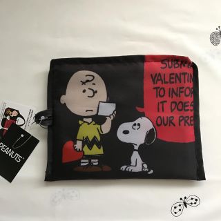 スヌーピー(SNOOPY)の新品＊スヌーピー エコバッグ（ブラック&レッド)(エコバッグ)