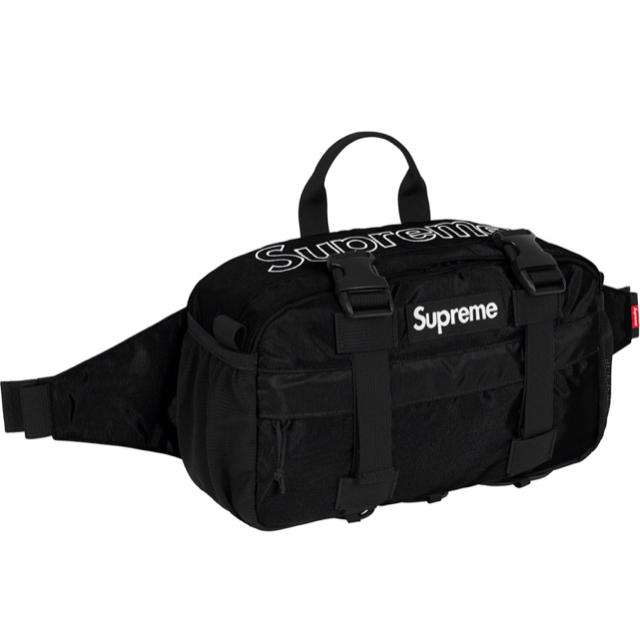 黒 supreme waist bag