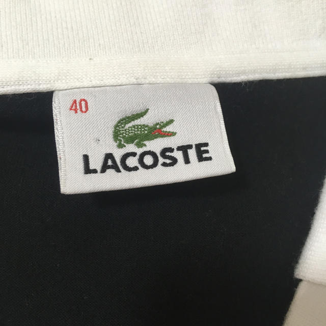 LACOSTE(ラコステ)のラコステ ポロシャツ 黒 白 バイカラー レディースのトップス(ポロシャツ)の商品写真