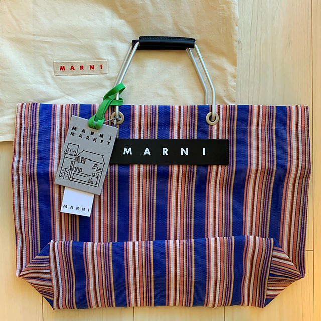 Marni(マルニ)の新品/MARNI FLOWER CAFE(マルニフラワーカフェ)ストライプバッグ レディースのバッグ(ハンドバッグ)の商品写真